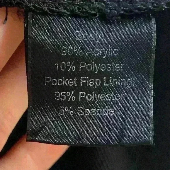 Misook sweater cardigan blazer black one button front faux pockets Medium - Picture 7 of 7